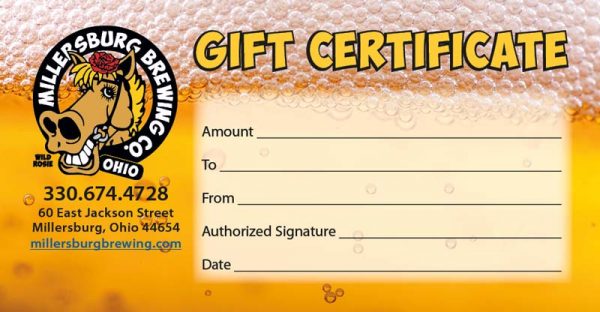 Gift Certificate | Millersburg Brewing Company